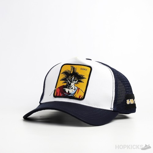 Goku Saiyan White Blue Trucker Cap
